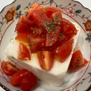 【簡単】お豆腐とトマトのサラダ